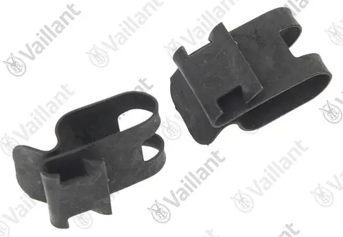 Vaillant Klammern in schwarz, aus flexiblen Material, zur Befestigung von Lufteintrittsgittern, im Set von zwei Stück.